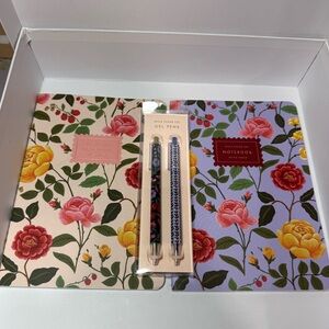 Rifle Paper Co Floral Notebook Set +Gel Pens Garden Party Journal Stationery NEW